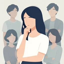 a contemplative woman, clean cel shaded vector art. shutterstock. behance hd by lois van baarle, artgerm, helen huang, by makoto shinkai and ilya kuvshinov, rossdraws, illustration