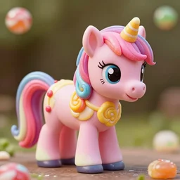 a pony made out of candy and sweet and deserts, very detailed, very smooth, very realistic, pov,