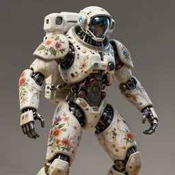 a warrior robot astronaut, floral! looks like a machine from horizon zero dawn designed by apple, posing for a fight intricate, elegant, highly detailed, digital painting, establishing shot, an epic fantasy, artstation, concept art, smooth, sharp focus, illustration, art by artgerm and greg rutkowski and alphonse mucha, 8 k