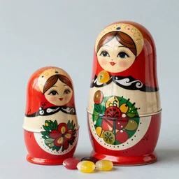 matrioska eating candies old style