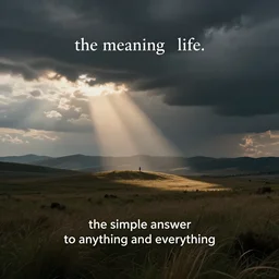 the meaning of life. the simple answer to anything and everything.