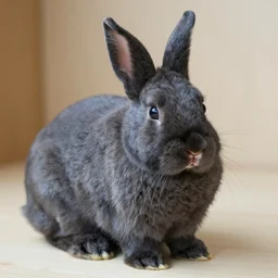 dark grey holland lop rabbit
