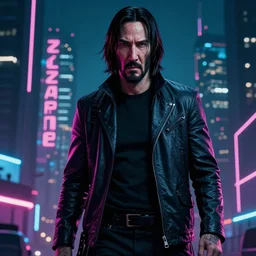 john wick, cyberpunk style