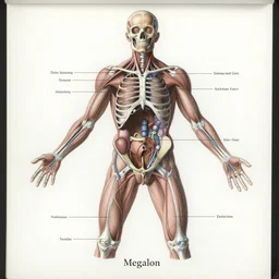 an anatomical illustration of Megalon from a medical journal by Nychos and Alex Grey, highly detailed, high detail, 8k