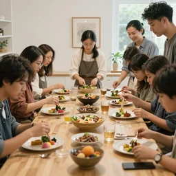 DSRL picture of  people creating Culinary sonic art