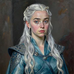 high quality high detail painting by lucian freud, hd, daenerys targaryen
