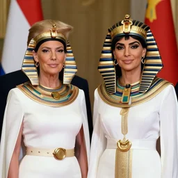 donald and melania trump as egyptian king and queen, elegant, majestic, powerful