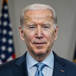portrait of Joe Biden with cybernetic enhancements
