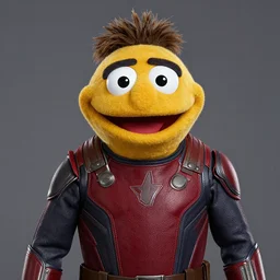 studio portrait still of muppet!!!!! nick fury the winter soldier in avengers endgame!!!!!! as a muppet muppet as a muppet, 8 k, studio lighting, key light,