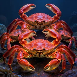 photorealistic crab people in the style of michael whelan and gustave dore. hyperdetailed photorealism, 1 0 8 megapixels, amazing depth, glowing rich colors, powerful imagery, psychedelic overtones, 3 d finalrender, 3 d shading, cinematic lighting, artstation concept art