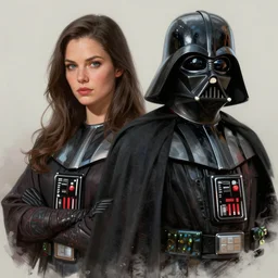highly detailed matte painting of darth vader by dan mumford and lisa frank, trending on artstation