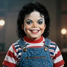 of Micheal Jackson chuckles as chucky in cinematic art