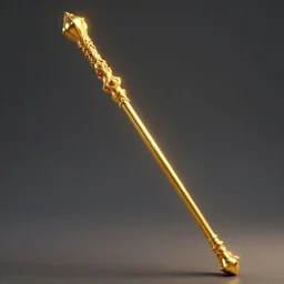 rpg item render, a golden fighting staff, Unreal 5, DAZ, hyperrealistic, octane render, dynamic lighting