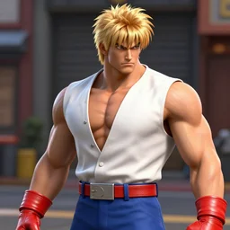 ken from street fighter 2 in the style of scarry, richard