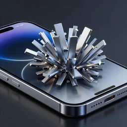 explode view of smartphone, highly detailed, photorealistic, reflections, smooth, sharp focus, concept art, illustration, beautiful, geometric, trending on artstation, cinematic, featured on behance