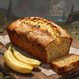 banana bread, high fantasy, extremely detailed, sharp focus, smooth, digital illustration, by rossdraws, frank franzzeta, artgerm