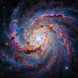 a beautiful vibrant iridescent lava like nebulas, spiritual science, divinity, utopian, by david a. hardy, hana yata, kinkade, lisa frank,