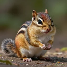 a digital realistic painting of a cute colorful furry chipmunk with rainbow fur, photorealistic, ultrarealistic, depth of field