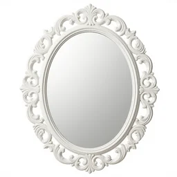 openwork, carved, oval, mirror frame, png, white background, beautiful