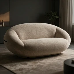 realistic eyeball sofa, cinematic shot, photorealistic, depth of field, product render