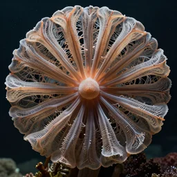 hyper realistic photography of intricate polyp medusae hybrid cinematic, symmetric detailed,