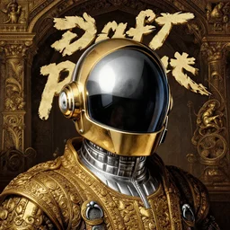 Daft Punk album cover in the style of Alexandre Cabanel, renaissance, intricate detail, high resolution, moody, without gold, silver