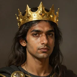 Sanjiv Das wearing a golden crown, dungeons and dragons portrait, highly detailed, digital painting, artstation, concept art, sharp focus, illustration, art by artgerm and greg rutkowski and alphonse mucha