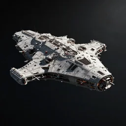 a photorealistic picture of big spaceship landed on a dark planet, lot of details, greeble and nurnies, in the style of Nostromo, dark mood, cinematic