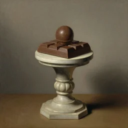 dreaming of a pedestal with a sacred chocolate over it. Rembrandt