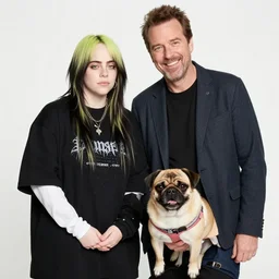billie eilish as steve buscemi and a puggle