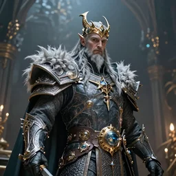 A beautiful and very detailed portrait of a Lich King, showing his glory, majestic, exalted, elegant, epic, 4K UHD, trending on artstation