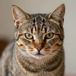 angry tabby cat, photorealistic, very realistic, very detailed