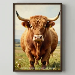 highland cattle artwork poster
