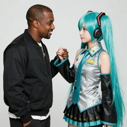 kanye west fighting with hatsune miku, 4 k, media photo, highly detailed, coherent