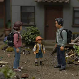 Still frame from scene from the retro Twin Peaks made by doll miniatures diorama, directed by Nobuhiko Obayashi