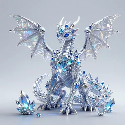 a alien dragon made of crystal gems, bioluminiscense, fantasy art