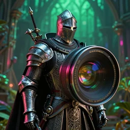 knight gothic, illustrated by greg rutkowski and gaston bussiere, 3 5 mm lens, beautiful macro close - up imagery, vibrantly lush neon lighting, beautiful volumetric - lighting - style atmosphere, a futuristic atmosphere, intricate, detailed, photorealistic imagery, trending on artstation, 4 k, 8 k