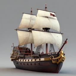 beautiful.. black beard pirate galleon ship, lowbrow, matte painting, 3 - d highly detailed, in the style of geiger rhamas kinkade john stephens's,