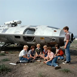 a group of kids in the 1990’s find a fallen spaceship. Wide angle lens