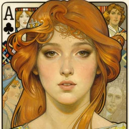 realistic detailed face portrait of the Queen of Clubs by Alphonse Mucha, Ayami Kojima, Amano, Charlie Bowater, Karol Bak, Greg Hildebrandt, Jean Delville, and Mark Brooks, Art Nouveau, Neo-Gothic, gothic, playing card suit clubs, black clubs, playing cards, rich deep moody colors