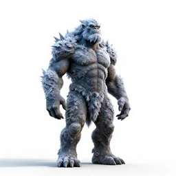 rugged frost giant, studio photography, full body, standing, isolated on a pure white background, centered, whole figure in frame, sharp focus, studio lighting