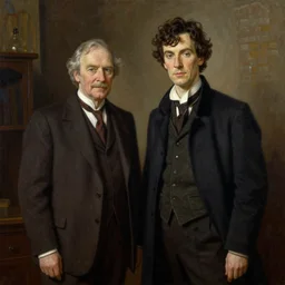 Richard Schmid and Jeremy Lipking full length portrait painting of classic Sherlock Holmes