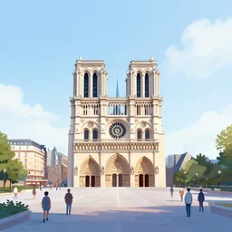 centered icon stylized minimalist cathedral notre dame, loftis, cory behance hd by jesper ejsing, by rhads, makoto shinkai and lois van baarle, ilya kuvshinov, rossdraws global illumination