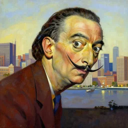 city of boston, painted by salvador dali, digital painting,