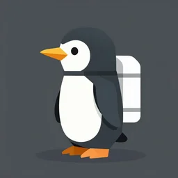 An astronaut penguin low poly profile icon