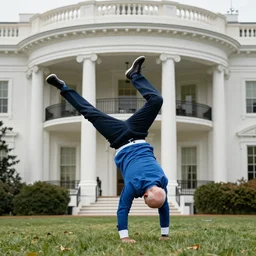joe biden doing a cartwheel in the white house