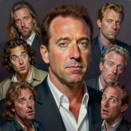 a mixed media portrait painting of jerry seinfeld 1 9 9 0 s losing his mind by frank frazetta, greg rutkowski, christian macnevin, wlop, krenz cushart, epic fantasy character art, volumetric lighting, cgsociety, exquisite detail, masterpiece, cinematic
