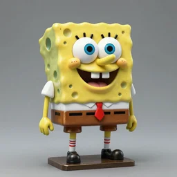 a bronze statue of Spongebob Squarepants, extremely muscled , studio lighting
