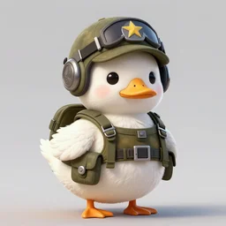 tiny adorable fluffy and round white call duck wearing full military gear, art by artgerm and greg rutkowski and magali villeneuve, d & d, fantasy, highly detailed, digital painting, trending on artstation, concept art, sharp focus, illustration