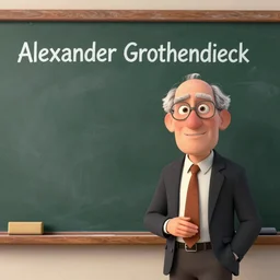 alexander grothendieck next to a chalkboard, pixar movie, 3 d animated, 4 k